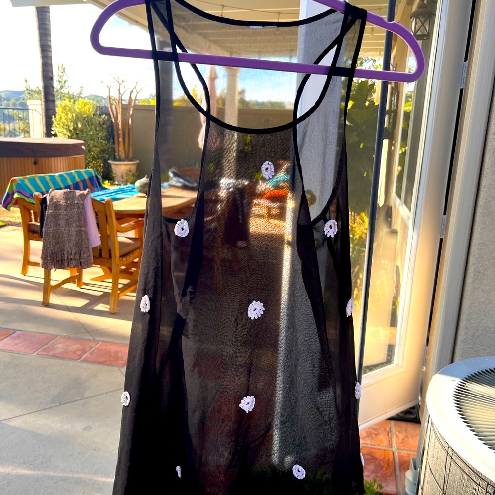 Brandy Melville Black and White Flower Sundress